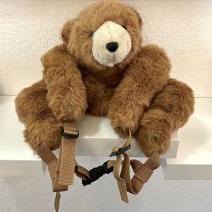 VTG Robert Small 1984 House Of Hull Plush Faux Fur Golden Brown Bear Backpack